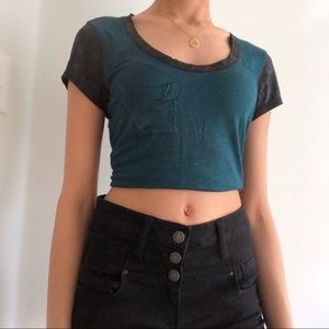 Calvin Klein T-Shirt With Leather Sleeves